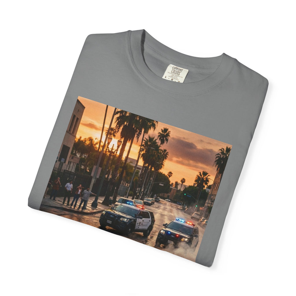 Sunset Dodge Charger T-shirt | Vintage Street Racing Scene