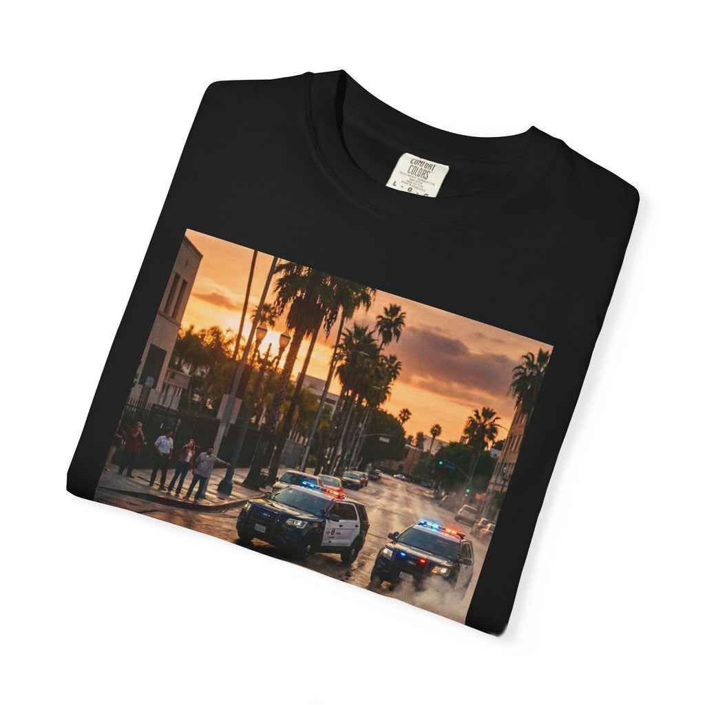 Sunset Dodge Charger T-shirt | Vintage Street Racing Scene