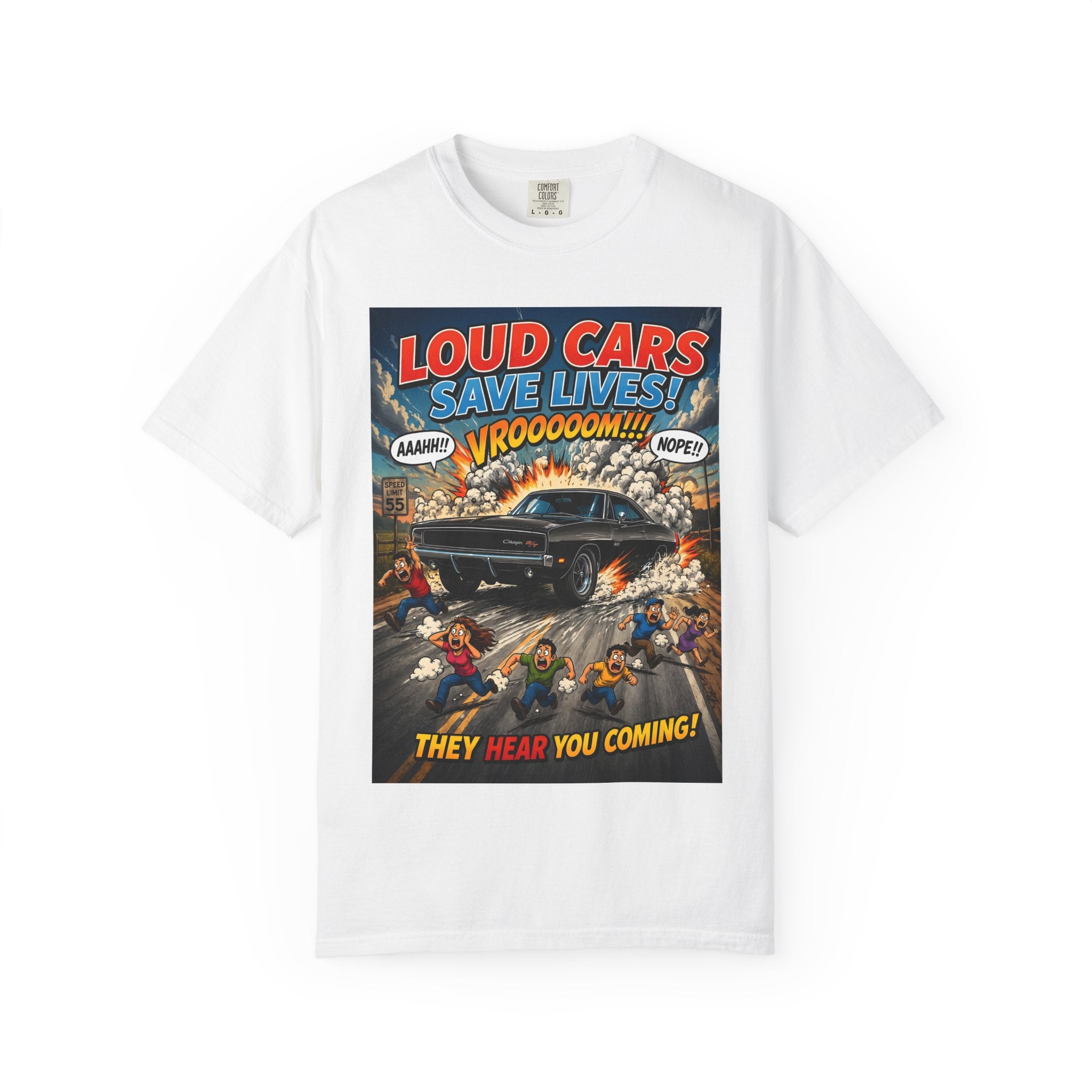 Dodge Charger T-Shirt Comfort Colors, Loud Cars Save Lives Shirt, Custom Charger Tee, Funny Muscle Car Gift