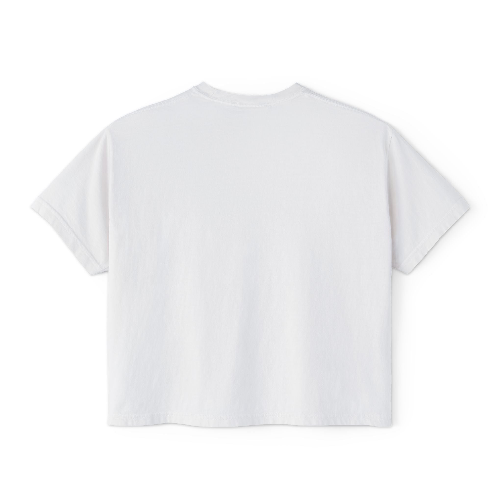 Boxy Tee — "Fits? No. Sits? Yes!" Cute Sleeping Cat Graphic T-Shirt