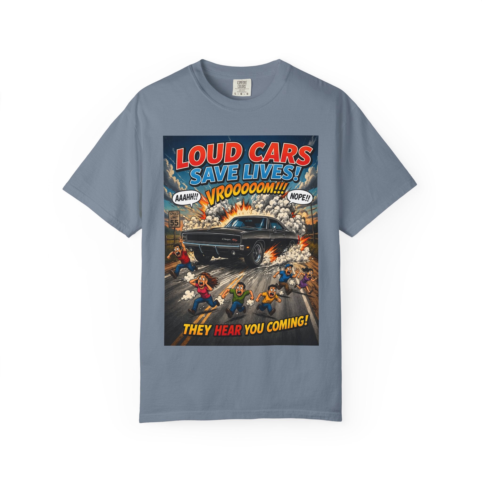 Dodge Charger T-Shirt Comfort Colors, Loud Cars Save Lives Shirt, Custom Charger Tee, Funny Muscle Car Gift