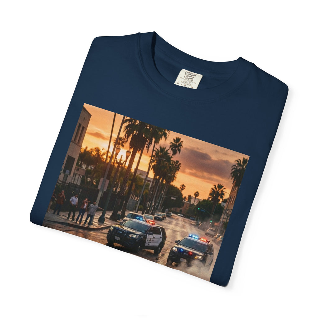 Sunset Dodge Charger T-shirt | Vintage Street Racing Scene