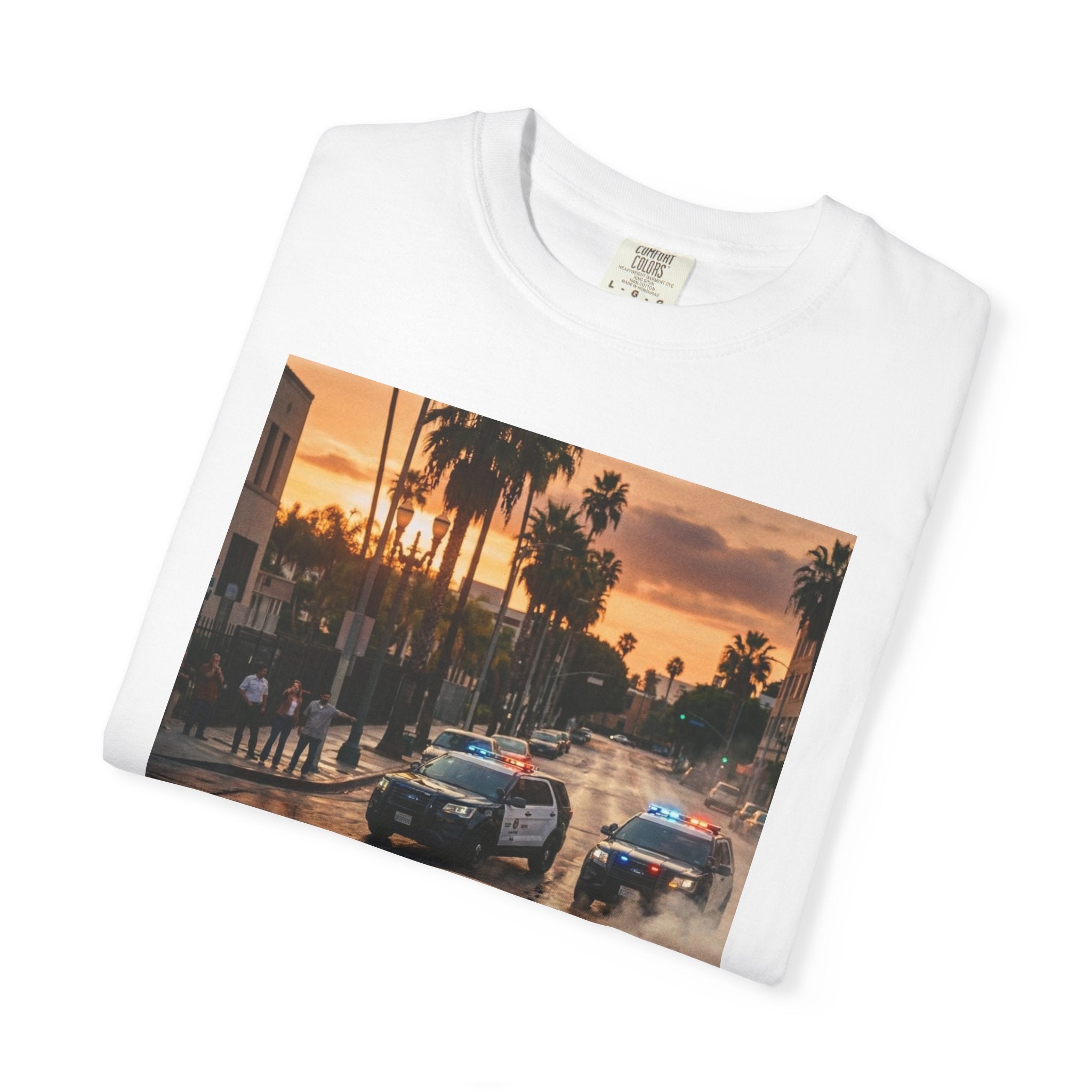 Sunset Dodge Charger T-shirt | Vintage Street Racing Scene