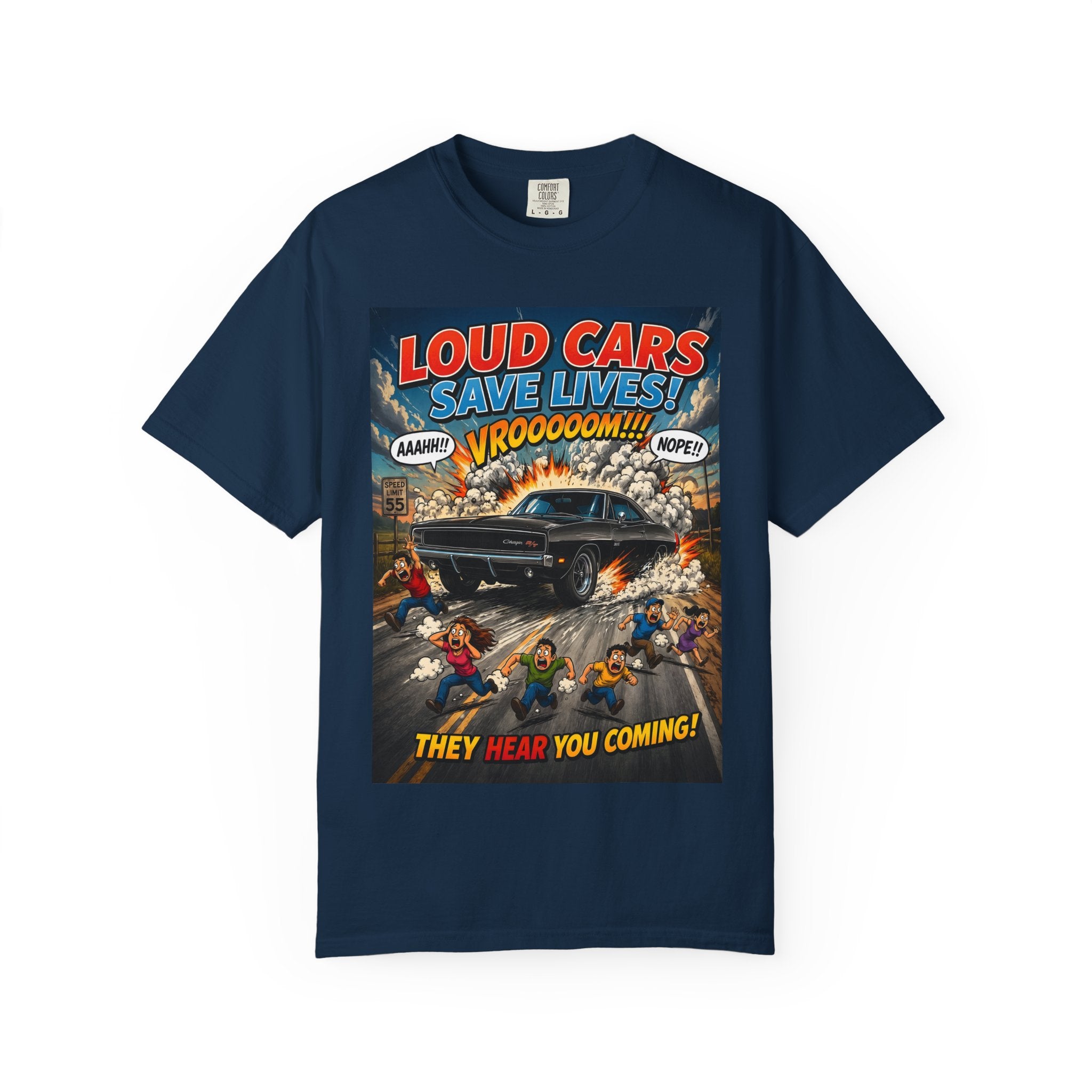 Dodge Charger T-Shirt Comfort Colors, Loud Cars Save Lives Shirt, Custom Charger Tee, Funny Muscle Car Gift