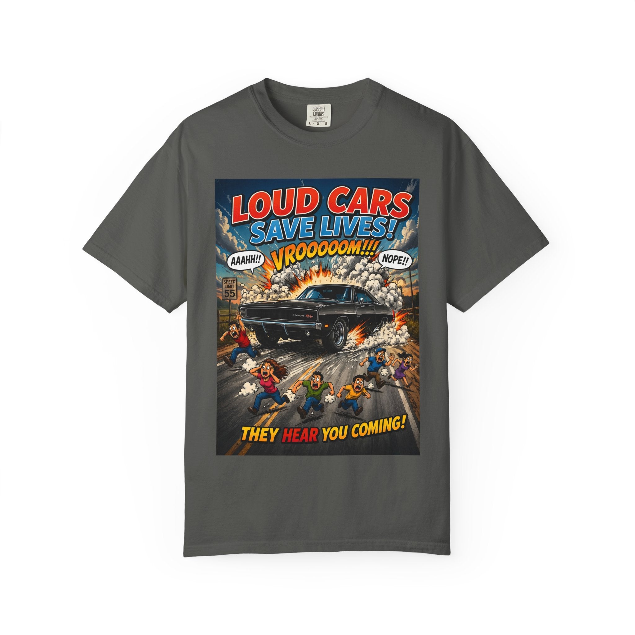 Dodge Charger T-Shirt Comfort Colors, Loud Cars Save Lives Shirt, Custom Charger Tee, Funny Muscle Car Gift
