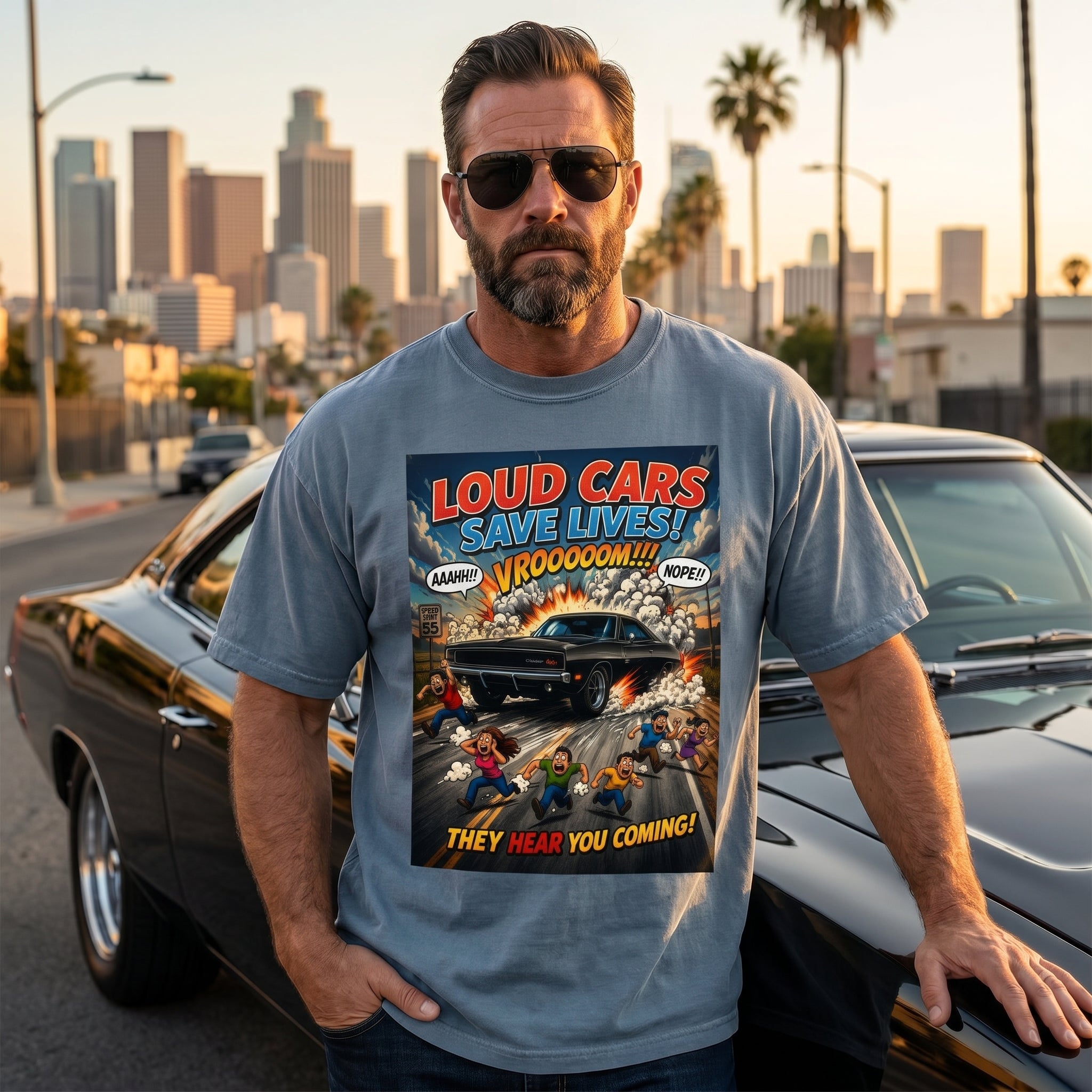 Dodge Charger T-Shirt Comfort Colors, Loud Cars Save Lives Shirt, Custom Charger Tee, Funny Muscle Car Gift