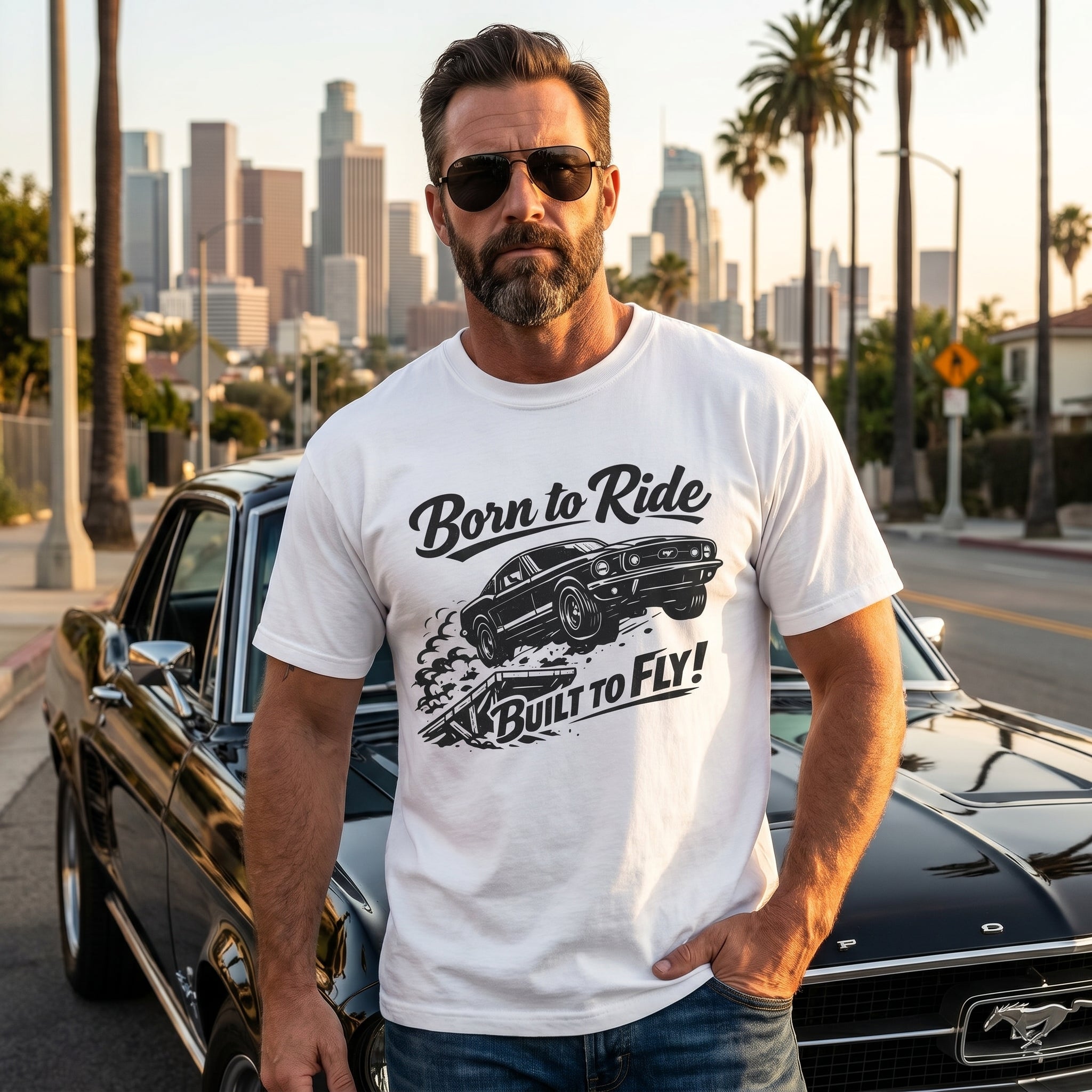 Ford Mustang T-Shirt Comfort Colors 1717, Custom Mustang Shirt, Vintage Muscle Car Tee, Born to Ride Gift
