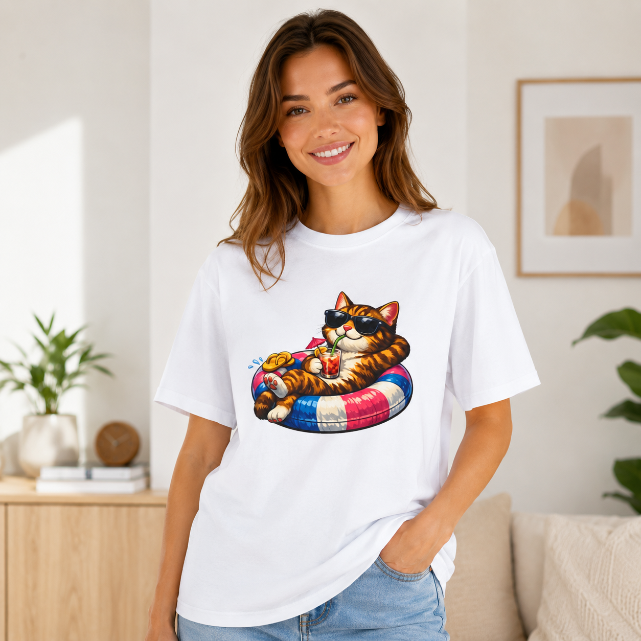 Summer Lazy Cat T-Shirt