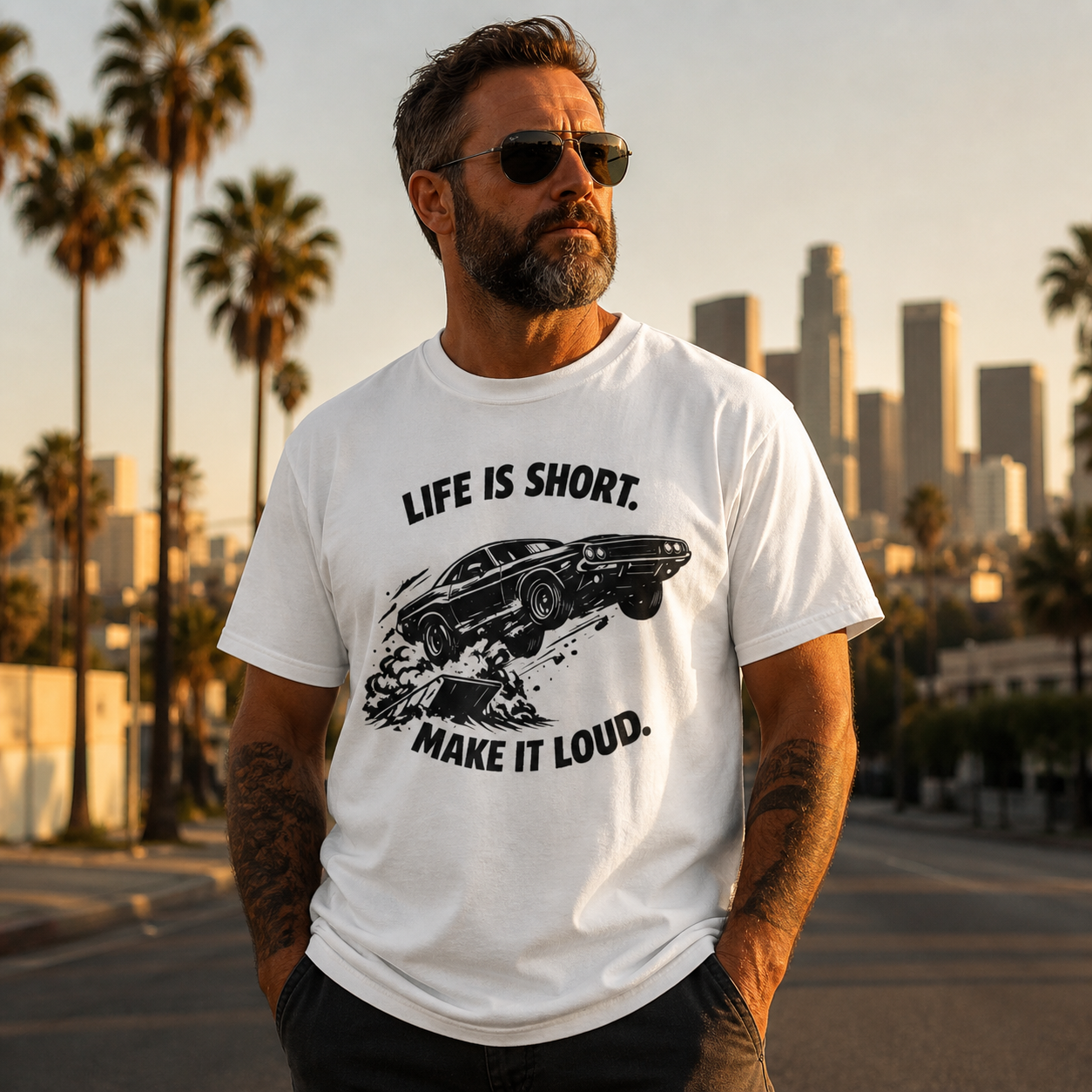 Dodge Challenger T-Shirt Comfort Colors, Muscle Car Tee Life Is Short Make It Loud, Custom Car Shirt Gift