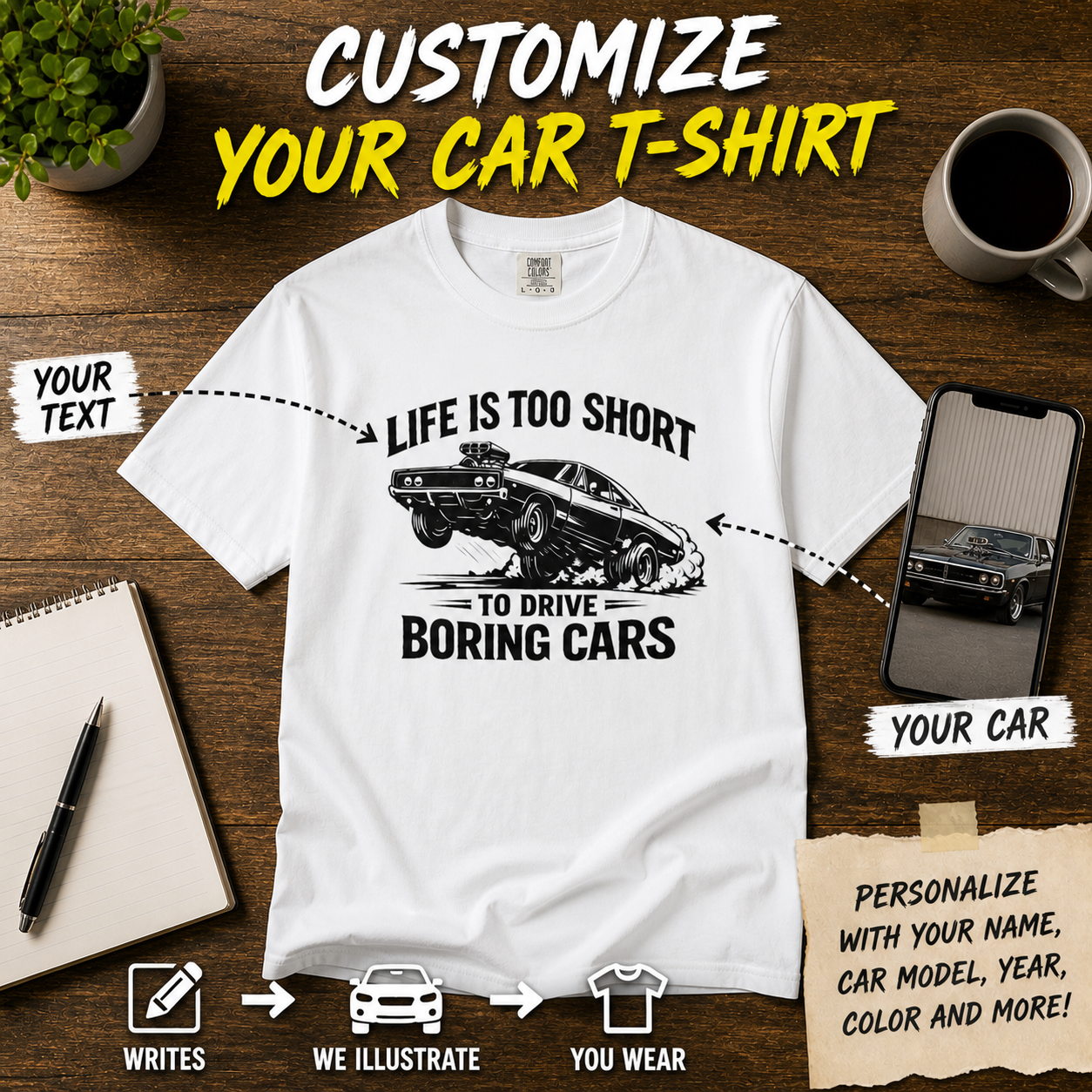 Classic Muscle Car Graphic T-Shirt