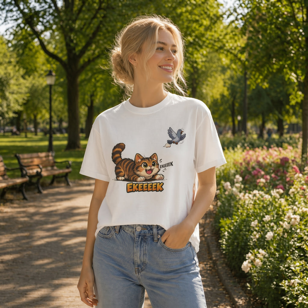 Cat Chasing Bird T-Shirt